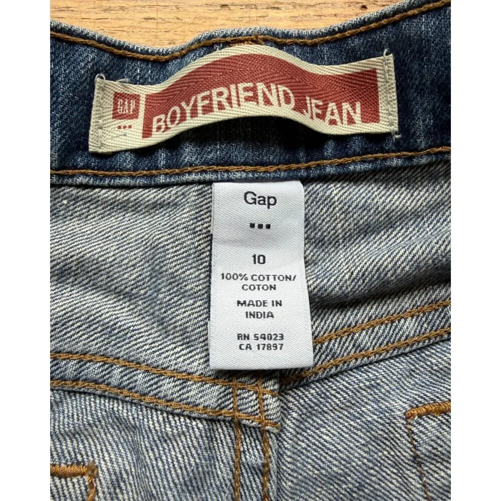 Gap Denim Bermuda Shorts Size 10 Distressed Medium Wash Boyfriend Jorts 2010